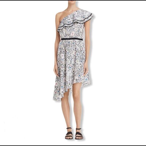 LIKELY • One-Shoulder Asymmetrical Floral Dress - Picture 13 of 14